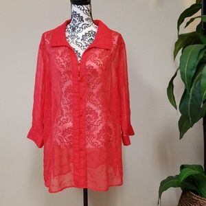 WHITE STAG Sheer 3/4 top